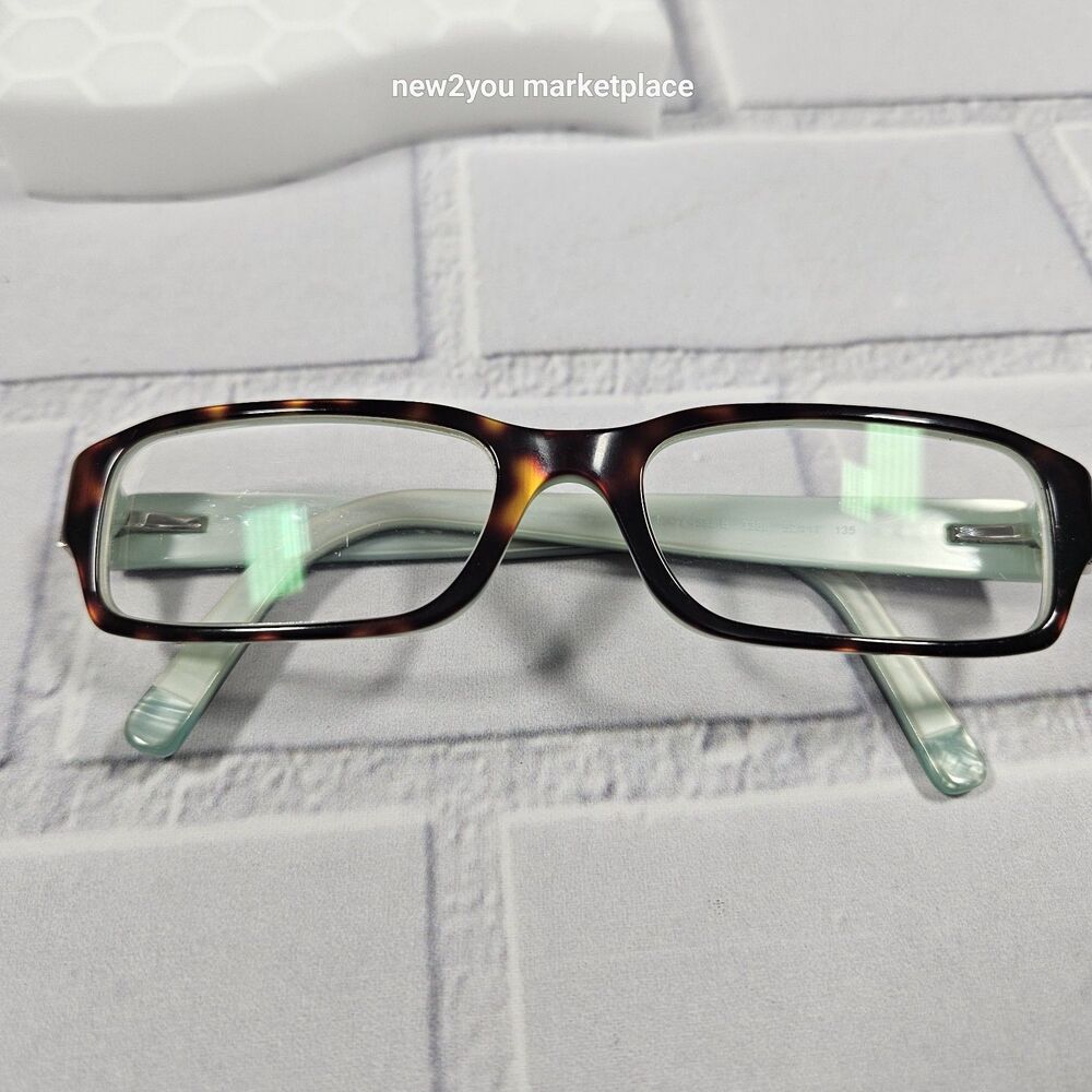 Dkny Tortoise Rectangular Frame W Teal Interior G… - image 3